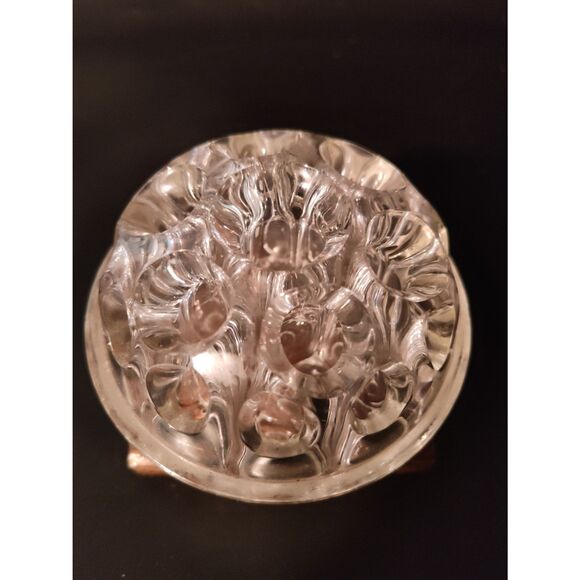 Vintage Clear Glass Flower Frog - Thick, Heavy 4" Floral Arranger, Vase 13 Holes - Picture 7 of 7